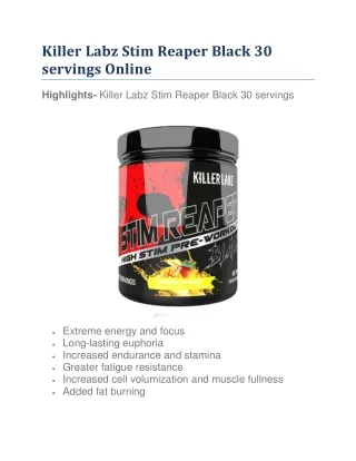 Killer Labz Stim Reaper Black 30 servings Online