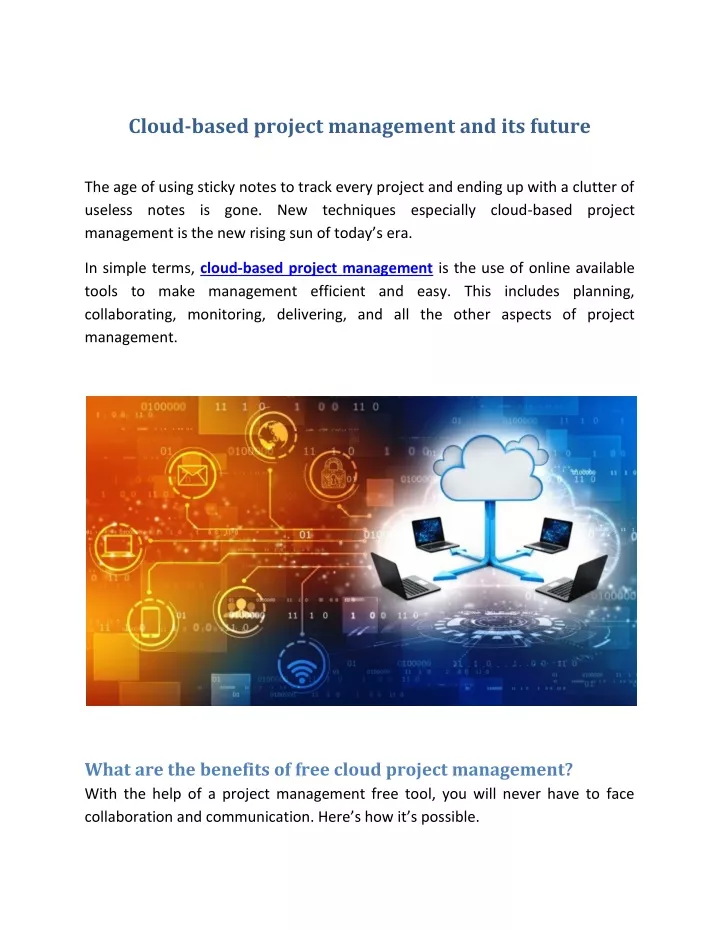 cloud based project management and its future