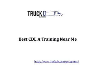 Best CDL A Training Near Me