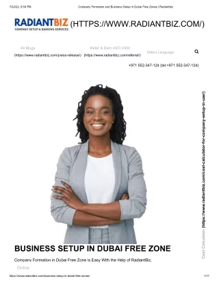 Business Setup in Dubai Free Zones | RadiantBiz