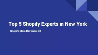 Top 5 Shopify Experts in New York