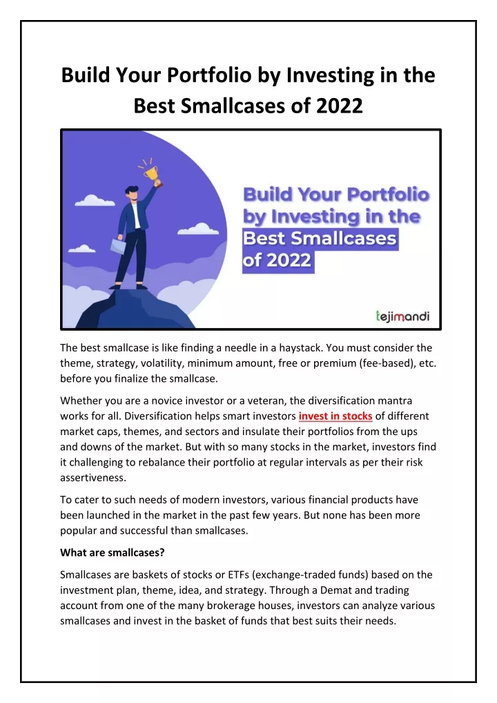 build your portfolio by investing in the best