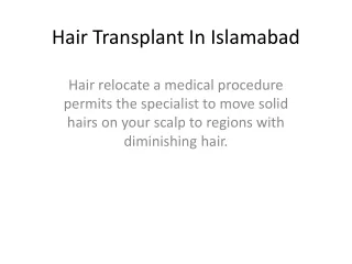 Hair Transplant In Islamabad
