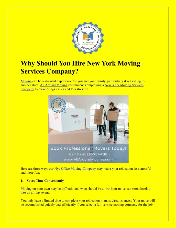 why should you hire new york moving services