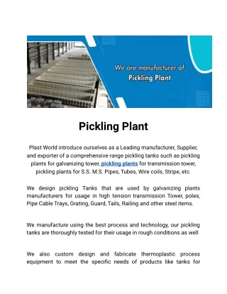 pickling plant