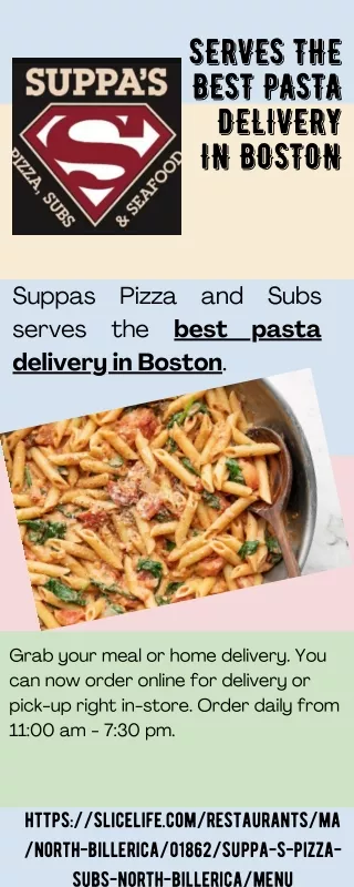 Serves The Best Pasta Delivery in Boston