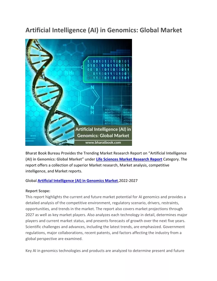 artificial intelligence ai in genomics global