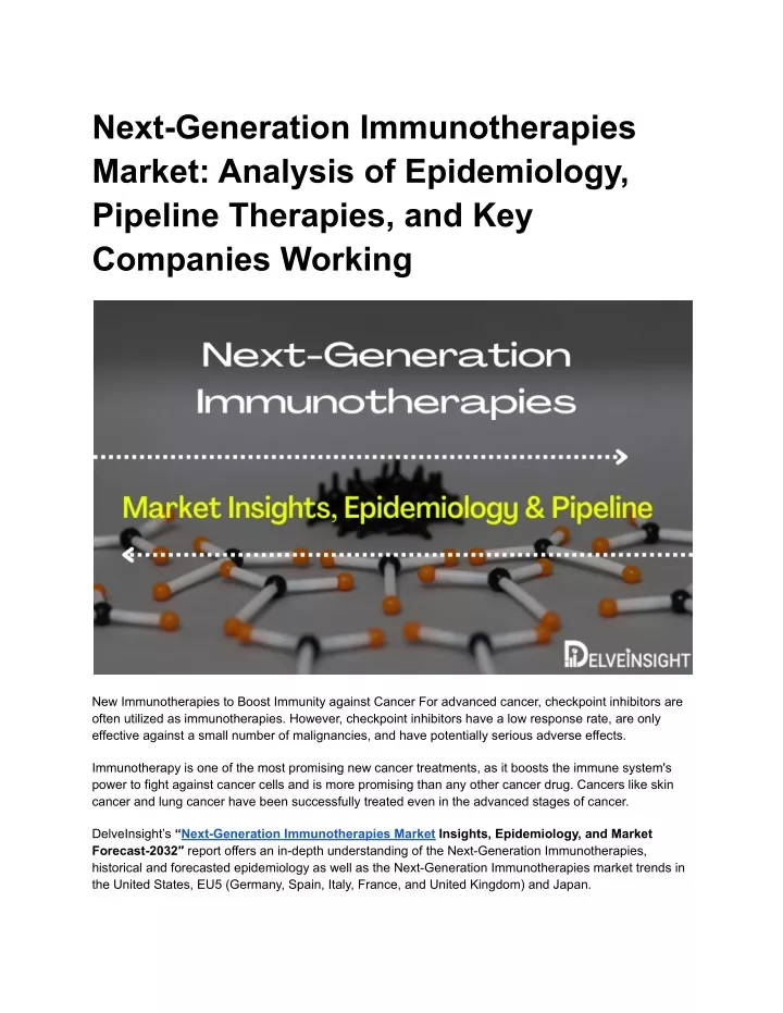 next generation immunotherapies market analysis