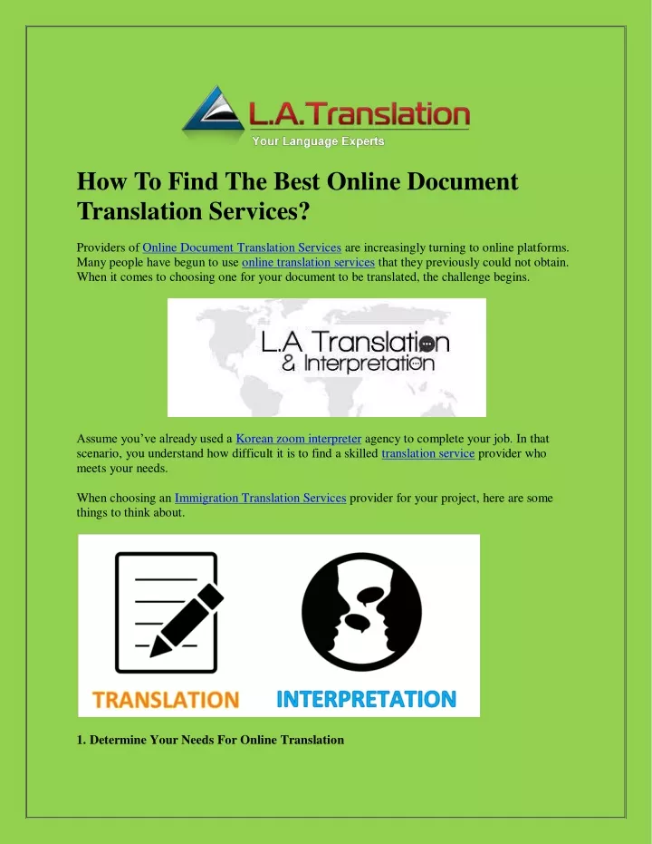 how to find the best online document translation