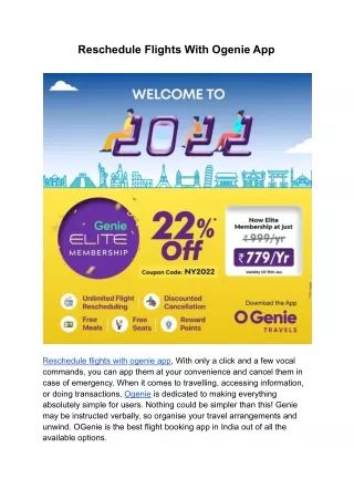 reschedule flights with ogenie app