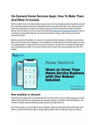 On-Demand Home Services Apps: How To Make Them And What To Include