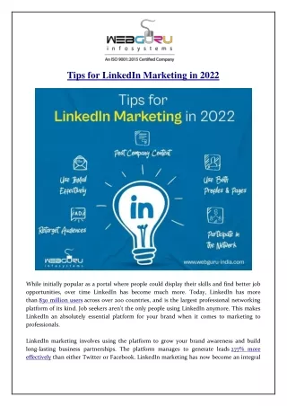 tips for linkedin marketing in 2022