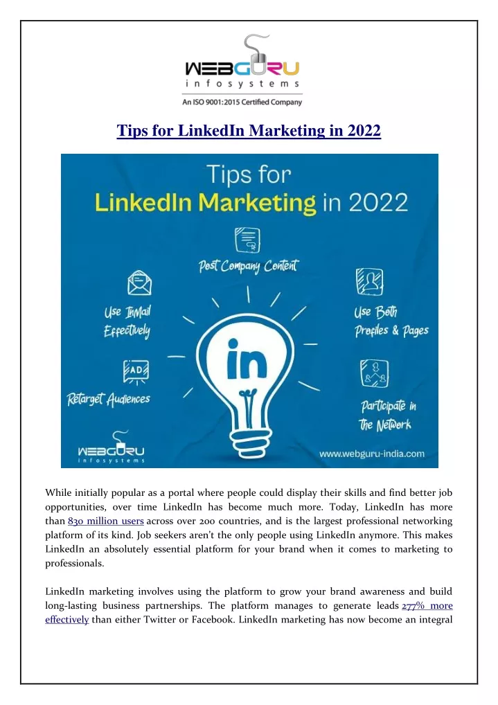 tips for linkedin marketing in 2022