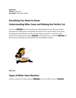 keywords primary miter saw secondary miter