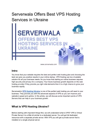 serverwala offers best vps hosting services