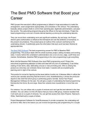 the best pmo software that boost your career