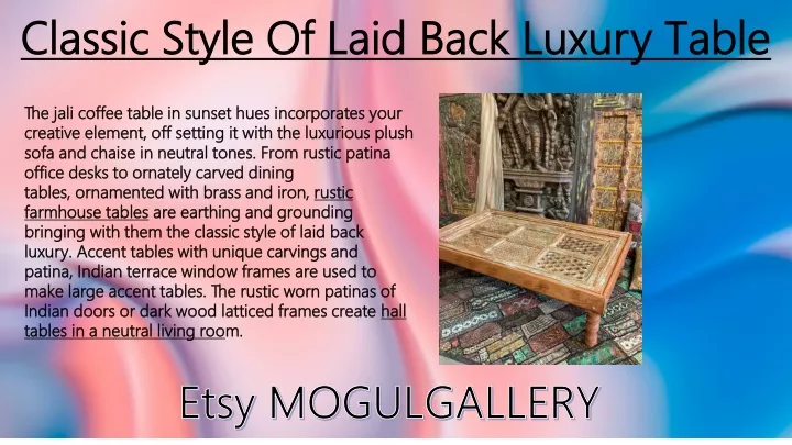 classic style of laid back luxury table