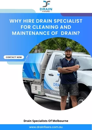 Why Hire Drain Specialist For Cleaning and maintenance of Drain