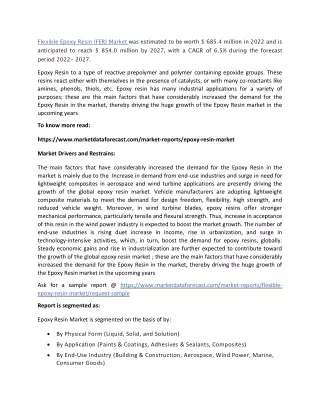 flexible epoxy resin fer market was estimated