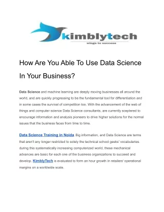 how are you able to use data science