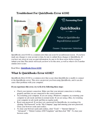 Troubleshoot For QuickBooks Error 61102( 27-07-2022) 73473789, SJDJJDJHHSDH,
