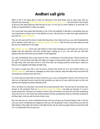Andheri call girls