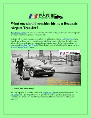 A Beauvais Airport Transfer parisprivatecab.com