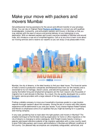 make your move with packers and movers mumbai