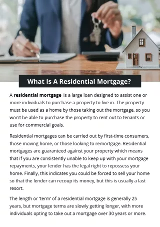 What Is A Residential Mortgage?