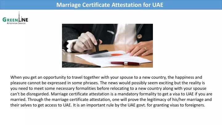 marriage certificate a ttestation for uae