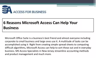 6 Reasons Microsoft Access Can Help Your Business