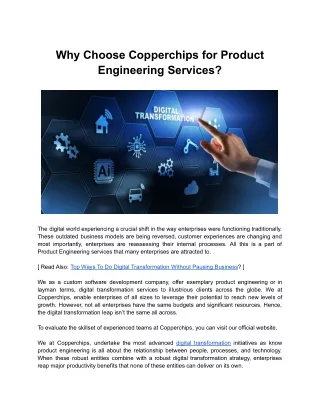 Why Choose Copperchips for Product Engineering Services_