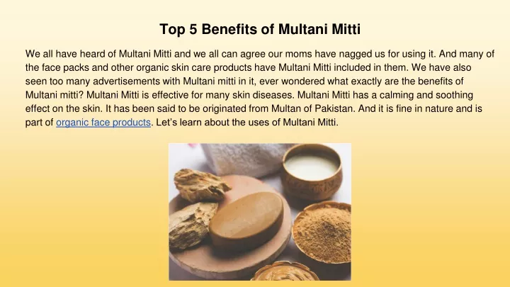 top 5 benefits of multani mitti