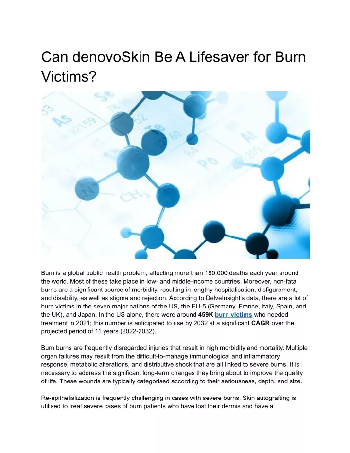 can denovoskin be a lifesaver for burn victims