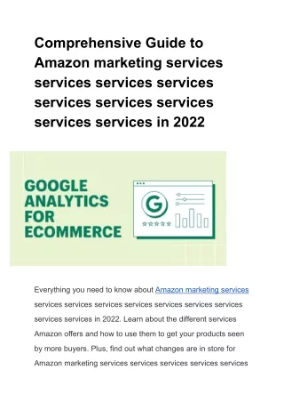 Comprehensive Guide to Amazon marketing services services services services services services services services services