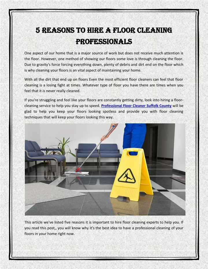 5 reasons to hire a floor cleaning 5 reasons