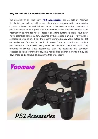 Buy Good-Quality PS2 Accessories Online from Voomwa