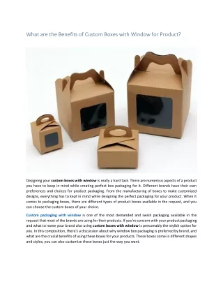 what are the benefits of custom boxes with window