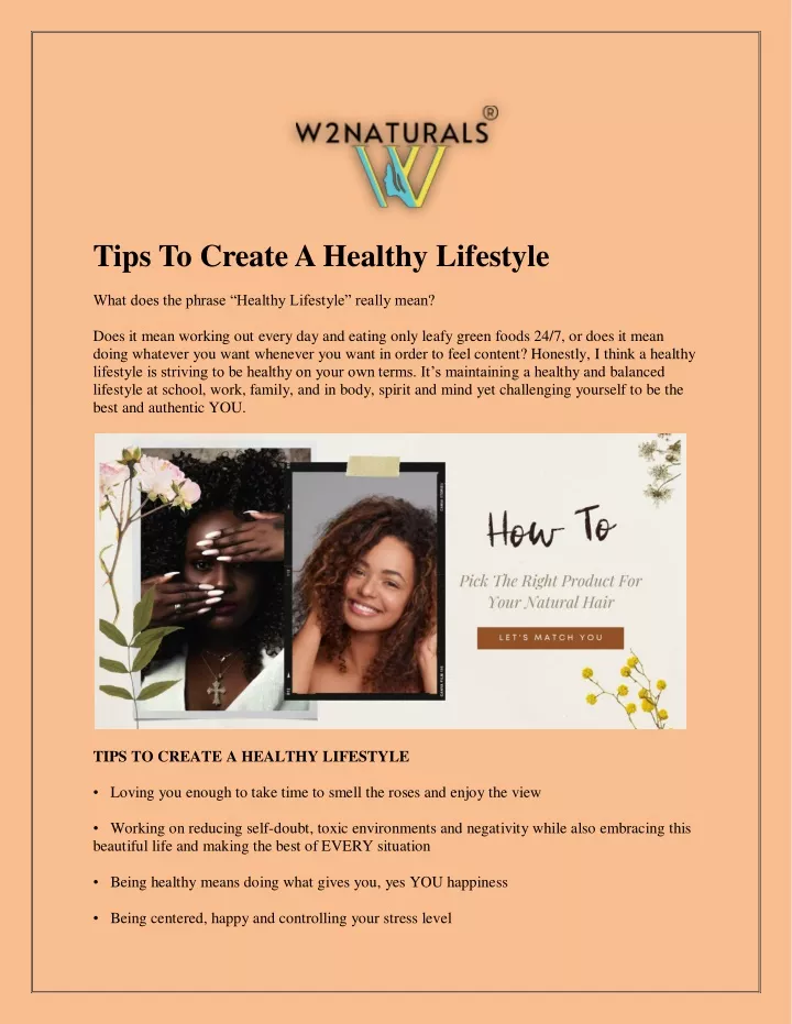 tips to create a healthy lifestyle