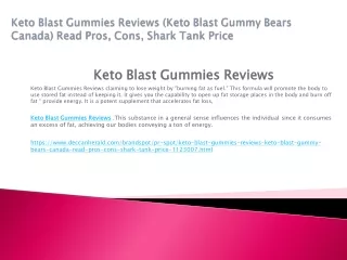 keto Blast Gummies Reviews