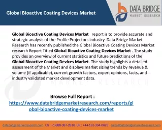 global bioactive coating devices market