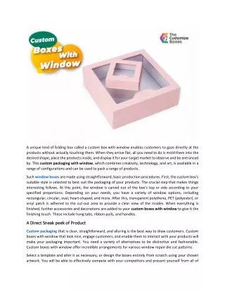 a unique kind of folding box called a custom