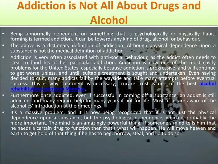 addiction is not all about drugs and alcohol