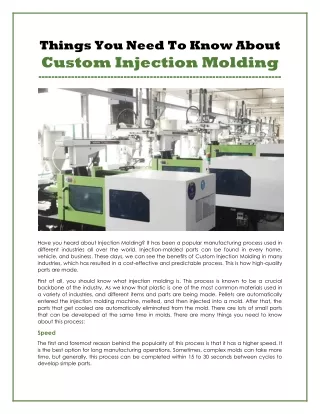 things you need to know about custom injection