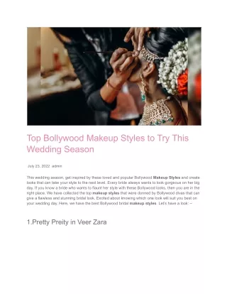 Popular Bollywood makeup styles for Indian Brides | Hunar Online Courses