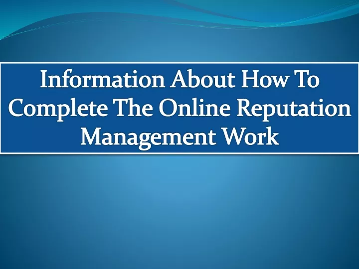 information about how to complete the online