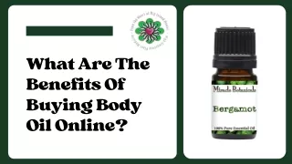 How Buying Body Oil Online Can Benefit You