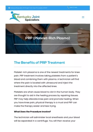 PRP for knee pain Louisville