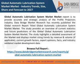 Global Automatic Lubrication System Market