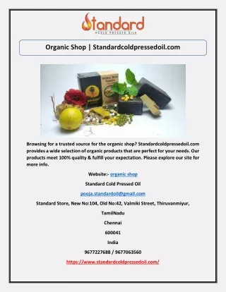 organic shop standardcoldpressedoil com